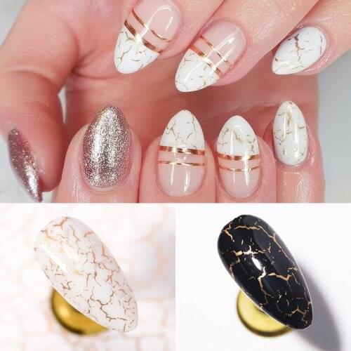 1 Box 4*100cm Nail Foils Marble Series Nail Art Transfer Sticker Paper Gold Line Foils Bright Marble DIY Design Decoration