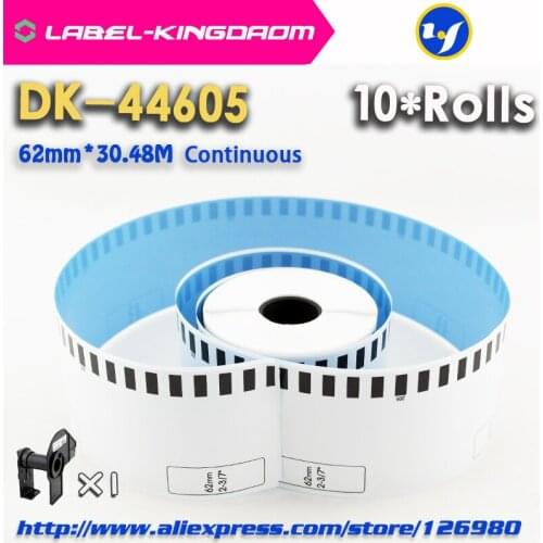10 Refill Rolls Brother Compatible DK-44605 Label 62mm*30.48M Blue Color Compatible for Label Printer QL-570/700/720 DK-4605