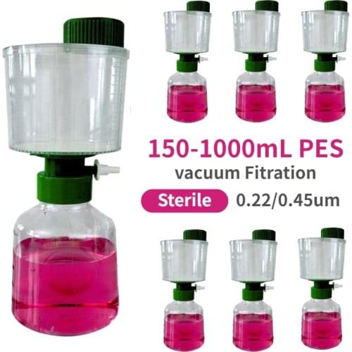 12PCS Sterile PES Bottle Top Vacuum Filtration Disposable Vacuum Filter Units Of Laboratory Supplies