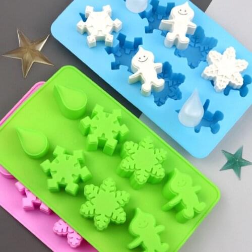 8-cavity Christmas Series Silicone Cake Mould Chocolate Mould Rice Cake Mould Snowman Snowflake Figure