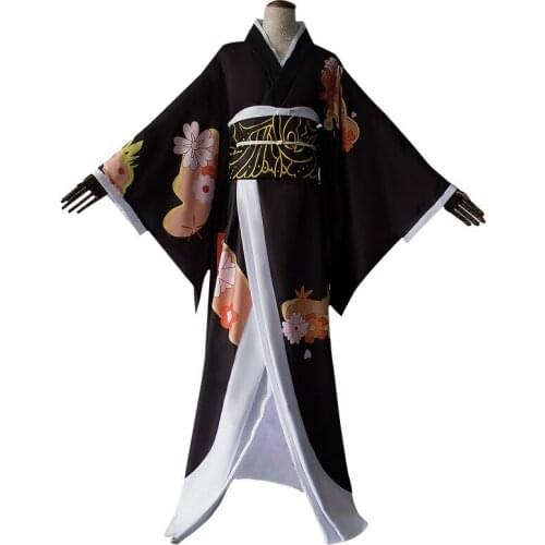 Anime Demon Slayer Cosplay Costume Kibutsuji Muzan Women Kimono Uniform Fancy Party Dresses