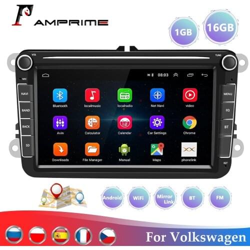 AMPrime Car Multimedia player 8" Android GPS Autoradio 2 Din USB Wifi For Volkswagen/VW/ Passat/POLO/GOLF/Skoda/Seat/Leon Radio