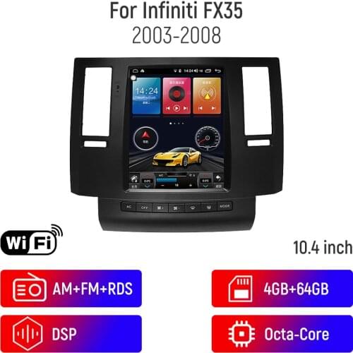 10.4'' Android 10.0 Car Radio For Infiniti FX35 2003-2008 Car DVD Player Automotivo Head Unit Auto GPS Navigation 4G+64G WIFI