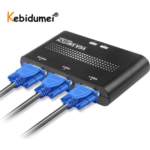 2 In 1 Out VGA Selector Box VGA Video Switch Sharing Selector Switch Switcher Box For PC Monitors Projectors 2-Way