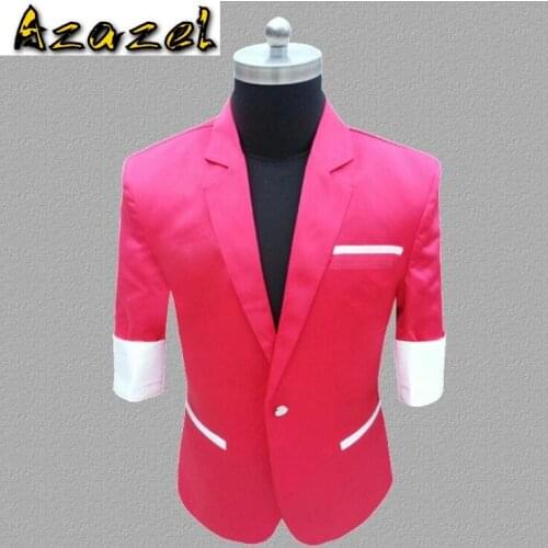 Brand Summer new Mens Short Sleeve Suit Korean Multicolor Trend Men stage Costumes Mens Personalized Fashion Jacket S-5XL