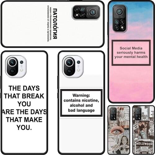 Social Media Seriously Harms Your Mental Health Case for Xiaomi Mi Poco X3 NFC M3 F1 10T 9T Pro Note 10 A2 8 11 Lite 5G Cover