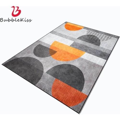 Bubble Kiss Nordic Style Carpets for Living Room Gray Orange Semicircle Pattern Bedroom Decor Carpet Polyester Bedside Area Rug