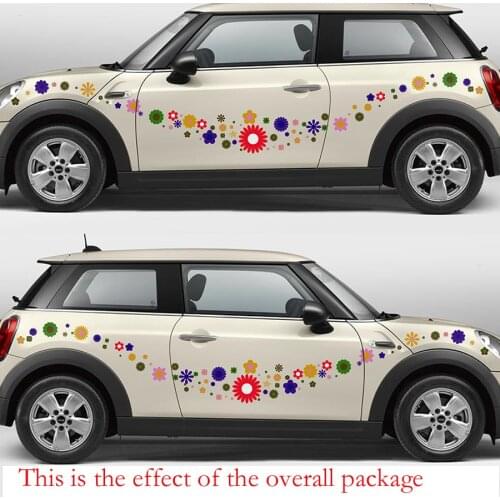 Colorful flowers romantic graphic vinyl car sticker for for smart truck motobike helmet mini