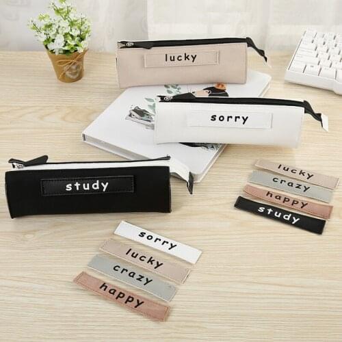 Creative Pencil Case Simple Design Style Zipper Pencil Bags Pen Holders School Supplies Stationery Pencil Box for Boys or Girls