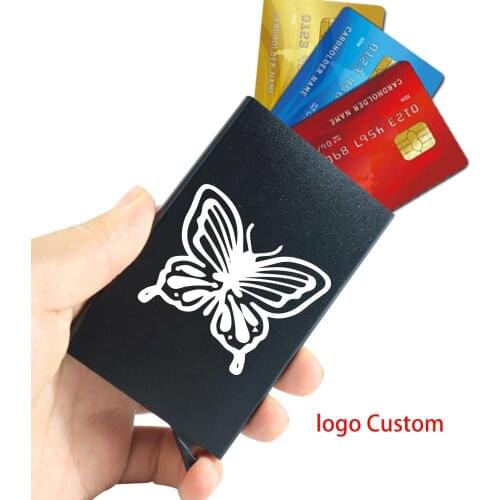 Credit Card Case Automatically Pops Up Aluminum Alloy Metal Business Card Holder Bank Card Storage Box Logo Custom Gifts