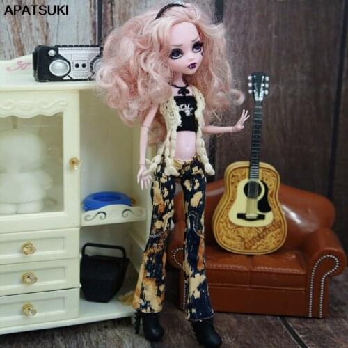 Crop Top Vest Coat Floral Pants for Bratz Doll Outfits Fashion Doll Clothes For Monster High Dolls Accessories 1/6 DIY Kid Toys