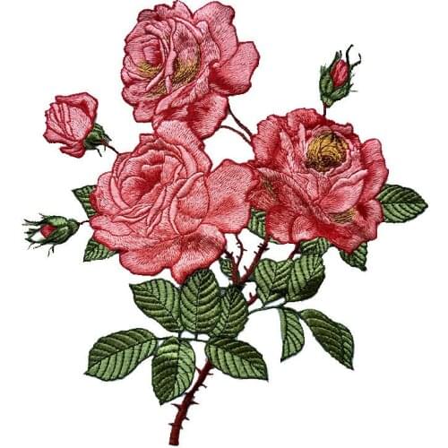 Pink Rose Flower Lace Patch Applique DIY Couture Sew On Wedding Dress Accessories Beautiful Lace Fabric
