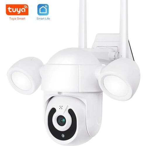 Gadinan Mini PTZ IP Camera Floodlight Outdoor Wifi 1080P 5MP Wireless Security Cam Video Auto Tracking Surveillance CCTV TUYA