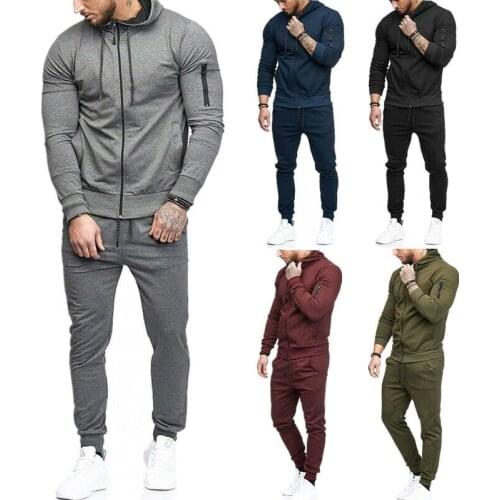 Mens Tracksuit Jogging Sports Top Coat Sweatshirt Zip Hoodie Muscle Apparel