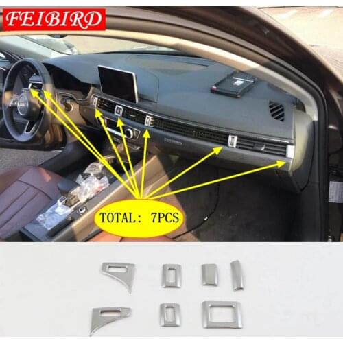 7 Pcs / Set For Audi A4 B9 Sedan / Avant / Allroad Quattro 2016 2017 2018 2019 ABS Air Conditioning AC Outlet Vent Cover Trim