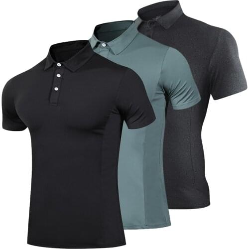 Golf clothing fashion T-shirt men running quick-drying breathable running T-shirt fitness sports gym tennis T-shirt