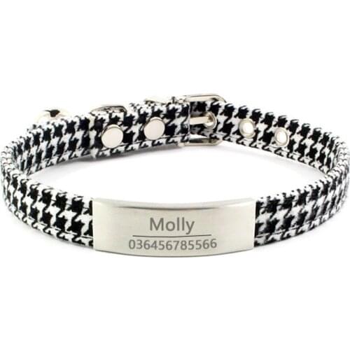 Personalized Cat Collar Laser Engraved Fashion Collar for Cats Kitten with ID tags Female Cat Supplies Pet Products