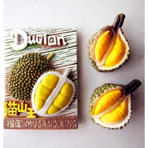 Handmade Painted Thailand Durian 3D Resin Fridge Magnets Tourism Souvenirs Refrigerator Magnetic Stickers Gift