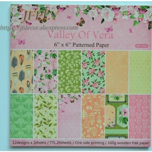 Flower Series Scrapbooking Paper Pack Craft Paper Art Card Card Making 6"x 6" 24 Sheets /pack