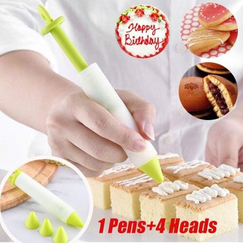 Silicone Food Writing Pen Chocolate Decorating Tools Cake Mold Cream Cup, Cookie Icing Piping Pastry Nozzles Kitchen Accessories