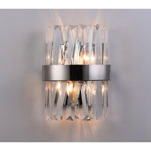 Modern LED Crystal Wall Sconces High Quality Chrome Wall Lamps for The Bedroom Bedside Lamp Headboard Staircase Light Fixtures