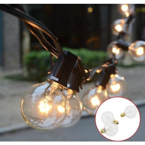 Led String Light 25 Glass Vintage Bulb Outdoor Patio Garden Garland Decorative Fairy Christmas lights G40 25FT Wedding Holiday