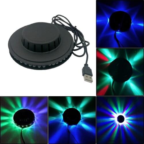 USB 48LED 8W RGB Rotary Sound Control Counter Decoration Light LED Stage Light Bar Disco Ball DJ Club Bar Music Light