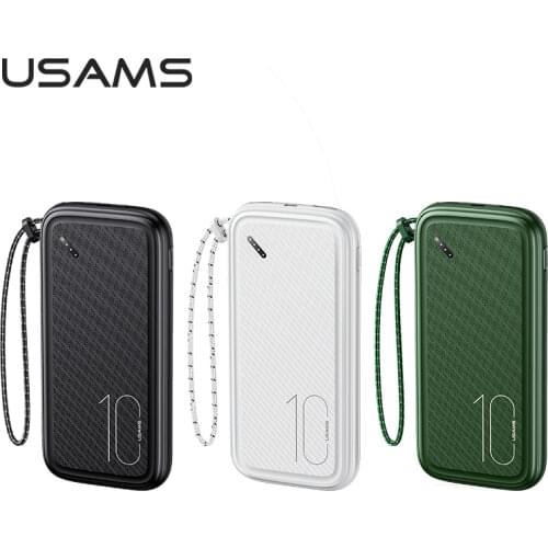USAMS USB Type C Power Bank 10000mAh Cell Phone Charger Dual USB Mobile External Battery Powerbank New For Xiaomi/iphone/Huawei