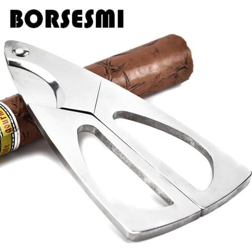 High quality Stainless steel cigar scissors metal cigar knife double blade cutter smoking accessories pocket gadgets sharp Cigar