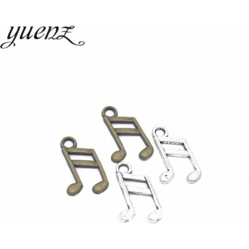 YuenZ 60pcs musical note Charms Tibetan Silver Bronze Pendants Antique Charm Jewelry Making DIY Handmade Craft 16*9mm P206