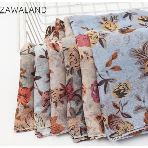 Zawaland New Women Scarf Floral Printed Travel Sun Protection Long Shawl Summer Accessories Decorative Scarf Elegant Beach Shawl