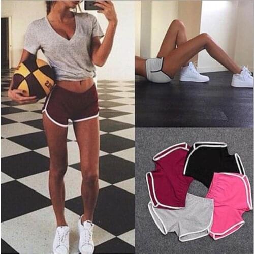 Women Sports Striped Shorts Home Casual Solid Color Yoga Pants Quick-Drying Breathable Summer Jogging Elasticity Sportswear S-XL