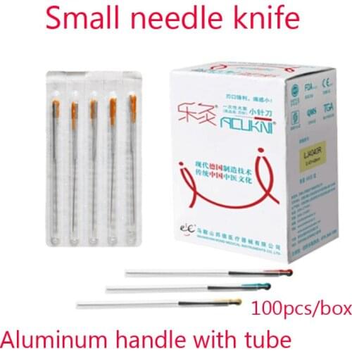 100pcs medical sterile Blade needle with tube acupoint Acupuncture needle Flat scalp acupuncture ultra-fine Small needle knife