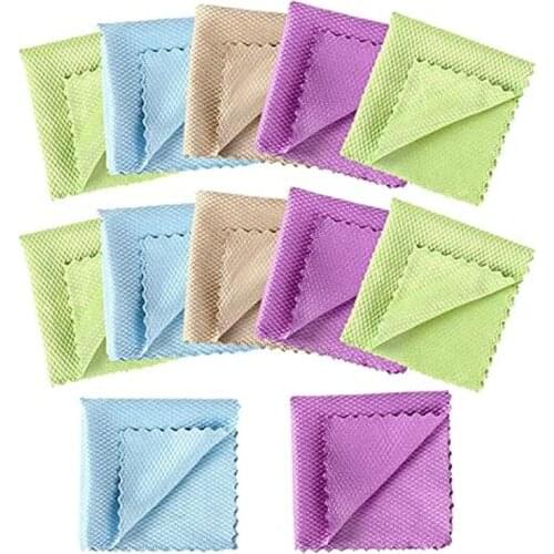 12 Pcs Fish Scale Microfiber Polishing Cloth Fish Scale Cleaning Cloth Super Absorbent Non-marking Glass Cleaning Random Color