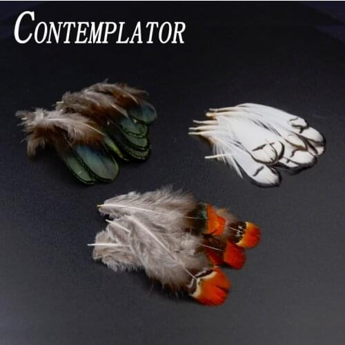 30pcs/pack Fly Tying Lady Amherst Pheasant Feathers 3optional Styles Head White Tippets/Body Feathers/Rear Saddle Tippets Flies