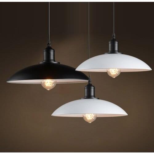 American Country Aluminum Balcony Pendant Light White/Black Painting Dining room Bedroom Contracted Denmark Pendant Lamp