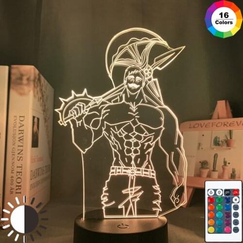 Anime Night Light Lamp Manga The Seven Deadly Sins Escanor Light for Bed Room Decor Nightlight Kids Table Lamp Escanor Gift