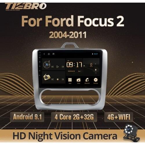TIEBRO 2DIN Android 9.0 Car Radio For ford focus2 Mk2 2005-2011 Car Radio Multimedia Video Player Navigation GPS 2din DVD Player