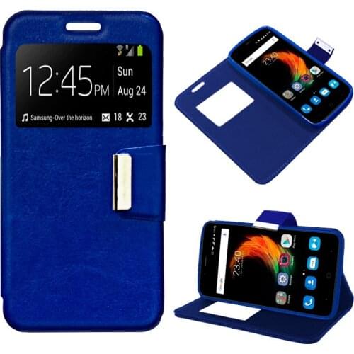 Case Flip Cover ZTE Blade A610 Plus Blue Color