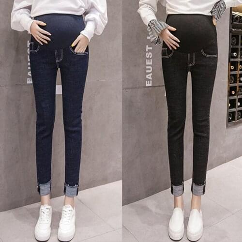 Elastic Waist Jeans Pants Maternity Trousers For Pregnant Women Clothes Abdominal Skinny Jeans Pregnancy Maternity Clothing