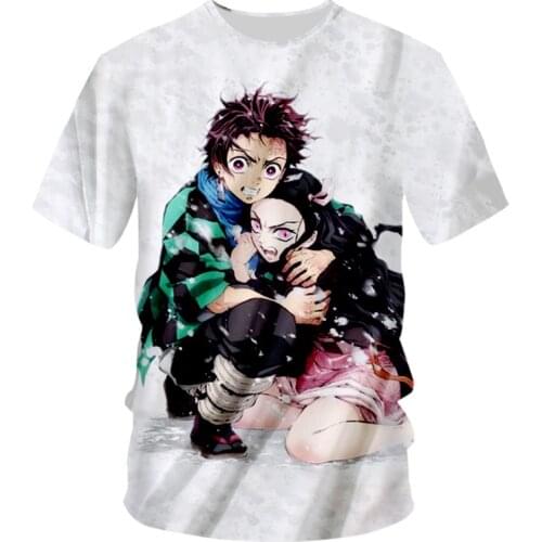 2021 New Japanese Anime Kimetsu No Yaiba Demon Slayer T Shirt Graphic 3D Print Top Tees Tshirt Streetwear Punk T-shirt Tops