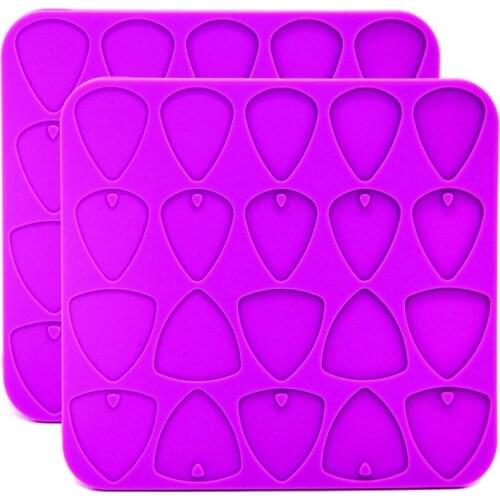 LXAD 2 Pcs/Set Universal Guitar Picks Epoxy Resin Molds Guitar Plectrums Silicone Mould DIY Crafts Guitar Thumb Finger Picks