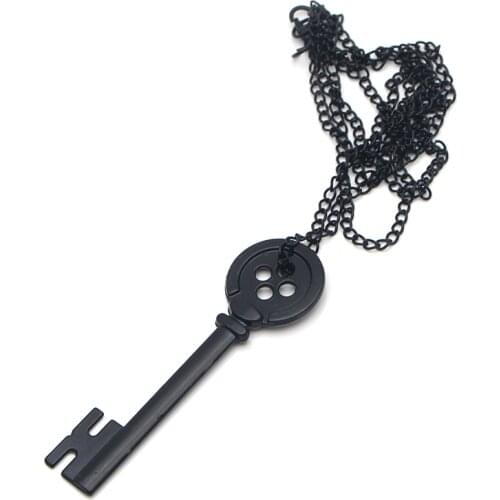 P2405 Dongmanli Metal Key Skeleton Props Neil Gaiman Retro Black Treasure Chest Key necklace
