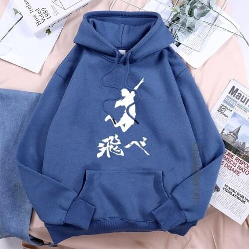 Haikyuu Fly Cool Youth Anime Female Streetwear 2021 Spring Lace-Up Hooded Hip Hop Loose Hoodie Harajuku Hoody