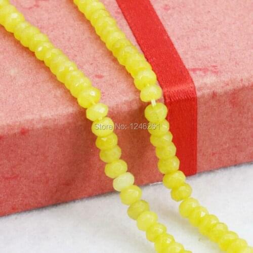 Fashion 2x4mm Chalcedony Girl Accessories Jewelry making Design Gifts Faceted Yellow Abacus Loose Beads DIY Natural Stone 15inch