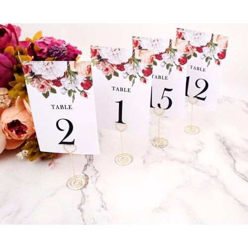 9.5x14.5cm Table Number Card Wedding Party Rustic Decoration with Heart Shape Holder Party Favors