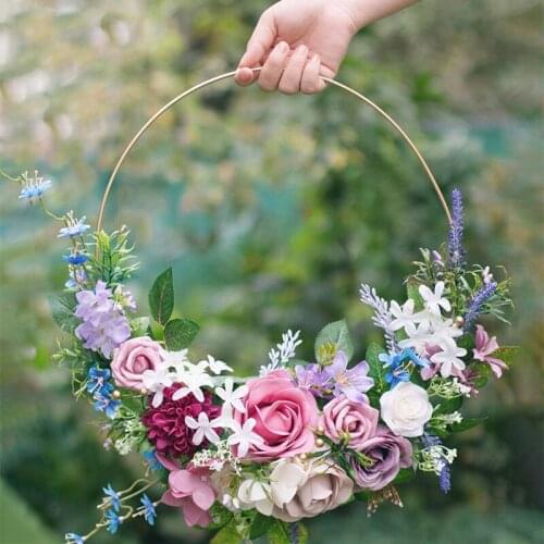 New Christmas Wedding Arrangement Wrought Iron Wreath Portable Wreath Home Decoration White Wreath Large Wedding Hoop