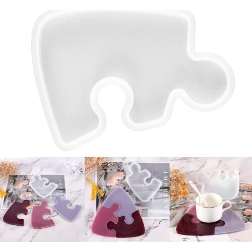 DIY Coasters Jigsaw Puzzle Silicone Molds Epoxy Resin Casting Making Mould Jewellery DIY Tool Ornament Home Decoration