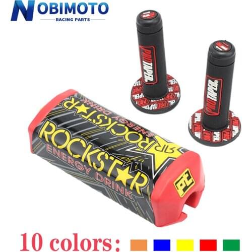 Handlebar Breast Pad & handle grips Motorcycle Dirt Pit Bike Motocross 7/8" Rubber Gel Hand Grips Brake Hands10 Colors