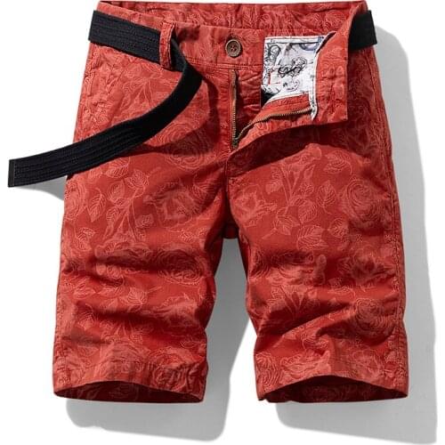 2021 New Summer Men Cotton Print Mens Shorts Clothing Summer Casual Breeches Bermuda Fashion For Beach Pants Men Cargo Short